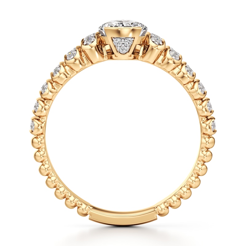 Main Image 2 of J'Lure Pear Step-Cut Lab-Grown Diamond Engagement Ring 1-1/4 ct tw 18K Yellow Gold