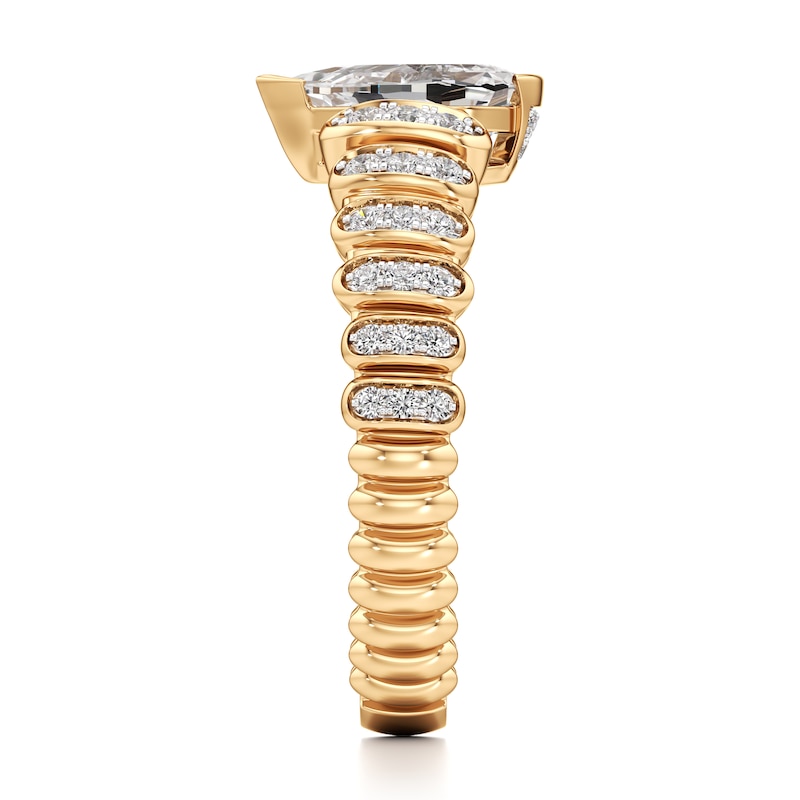 Main Image 3 of J'Lure Pear Step-Cut Lab-Grown Diamond Engagement Ring 1-1/4 ct tw 18K Yellow Gold