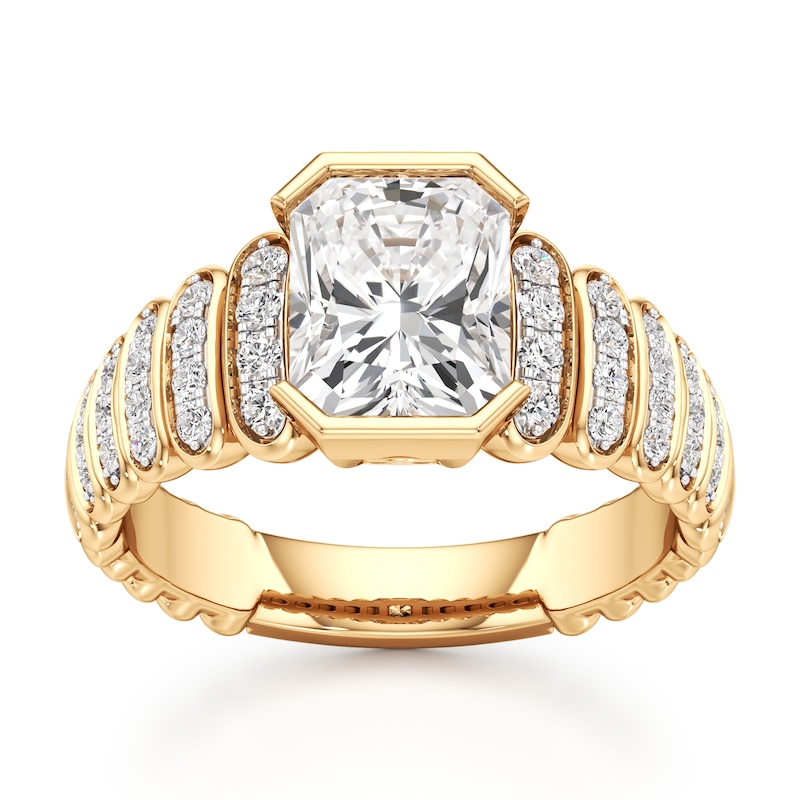 Main Image 1 of J'Lure Radiant Brilliant-Cut Lab-Grown Diamond Engagement Ring 2-3/8 ct tw 18K Yellow Gold