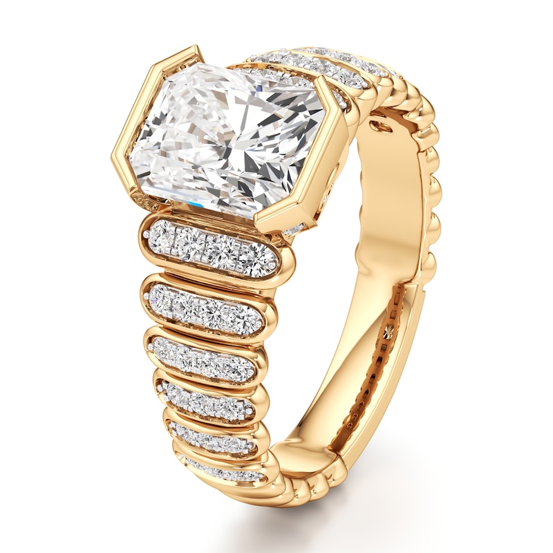 Main Image 4 of J'Lure Radiant Brilliant-Cut Lab-Grown Diamond Engagement Ring 2-3/8 ct tw 18K Yellow Gold