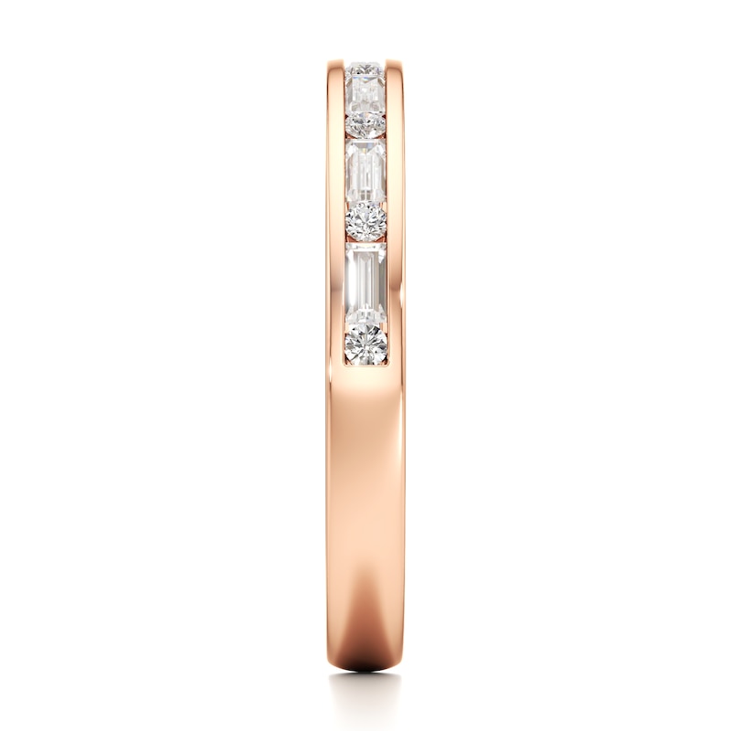 Main Image 3 of J'Lure Baguette & Round-Cut Lab-Grown Diamond Wedding Band 3/8 ct tw 18K Rose Gold