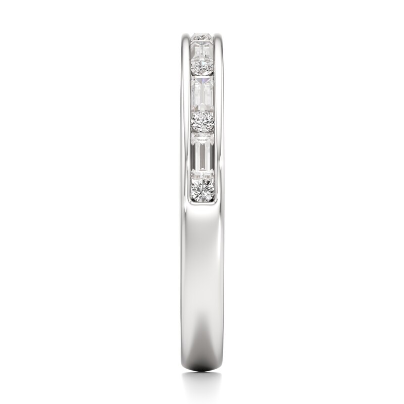 Main Image 3 of J'Lure Baguette & Round-Cut Lab-Grown Diamond Wedding Band 3/8 ct tw 18K White Gold