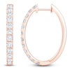Thumbnail Image 1 of Lab-Grown Diamond Oval Hoop Earrings 2 ct tw 14K Rose Gold