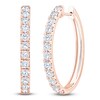 Thumbnail Image 2 of Lab-Grown Diamond Oval Hoop Earrings 2 ct tw 14K Rose Gold