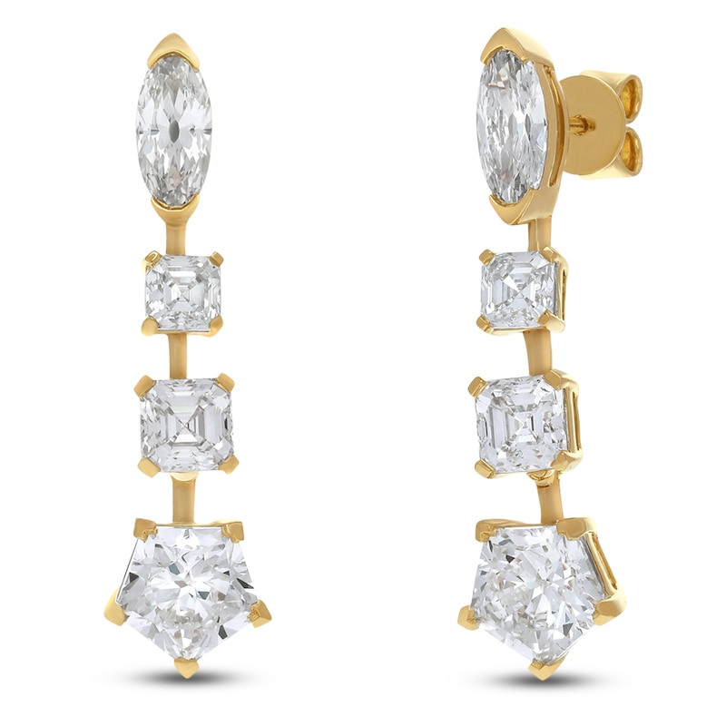 Main Image 2 of J'Lure Multi-Shape Lab-Grown Diamond Drop Earrings 4 ct tw 14K Yellow Gold