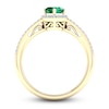 Thumbnail Image 4 of Natural Emerald Ring 1/8 ct tw Diamonds 14K Yellow Gold