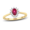 Thumbnail Image 1 of Pear-Shaped Natural Ruby Ring 1/6 ct tw 14K Yellow Gold