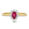Thumbnail Image 3 of Pear-Shaped Natural Ruby Ring 1/6 ct tw 14K Yellow Gold