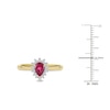 Thumbnail Image 4 of Pear-Shaped Natural Ruby Ring 1/6 ct tw 14K Yellow Gold