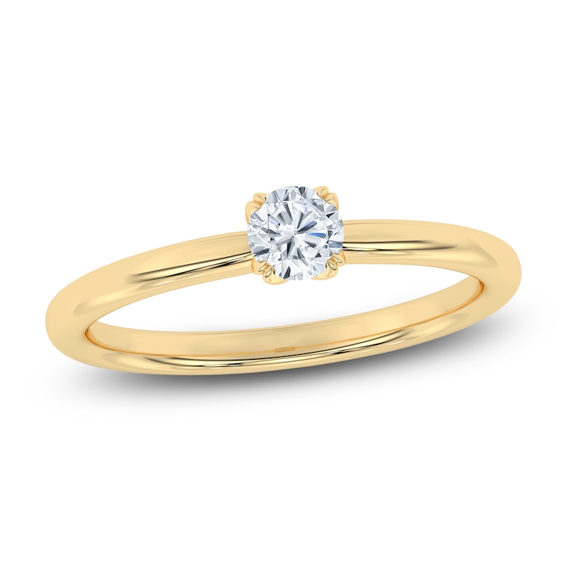 Main Image 1 of Round-Cut Diamond Solitaire Engagement Ring 1/4 ct tw 14K Yellow Gold (I2/I)