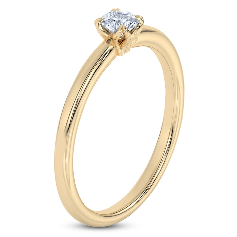 Main Image 2 of Round-Cut Diamond Solitaire Engagement Ring 1/4 ct tw 14K Yellow Gold (I2/I)