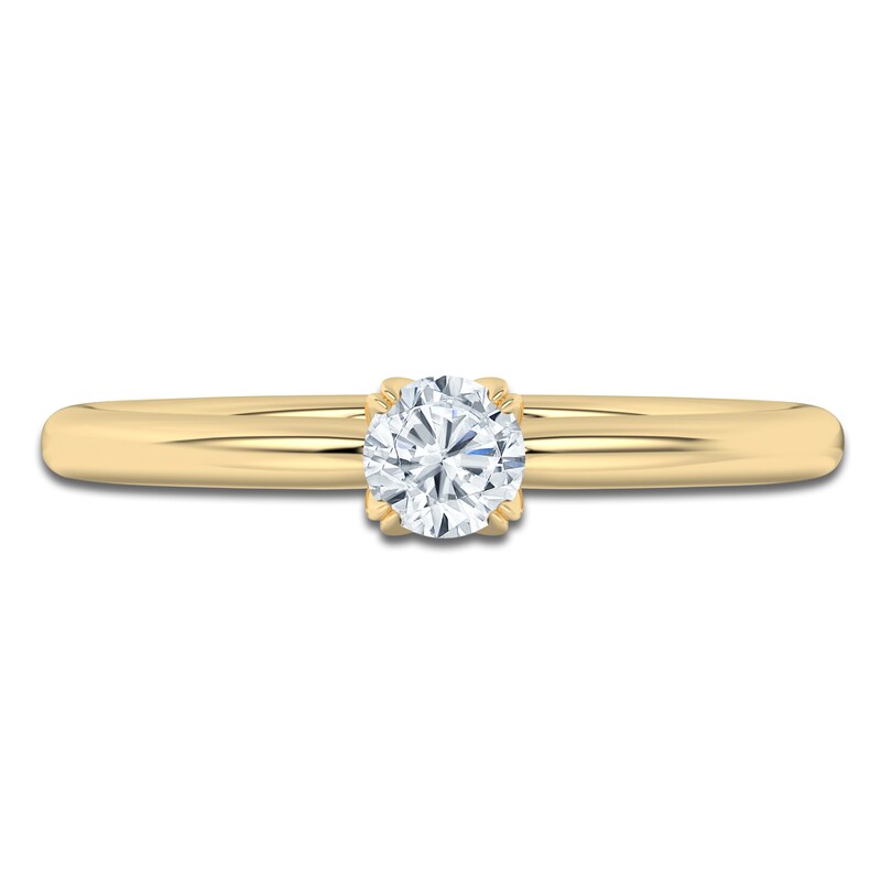 Main Image 3 of Round-Cut Diamond Solitaire Engagement Ring 1/4 ct tw 14K Yellow Gold (I2/I)