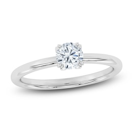 Certified Round-Cut Solitaire Diamond Engagement Ring 1/2 ct tw 18K White Gold (SI2/G)