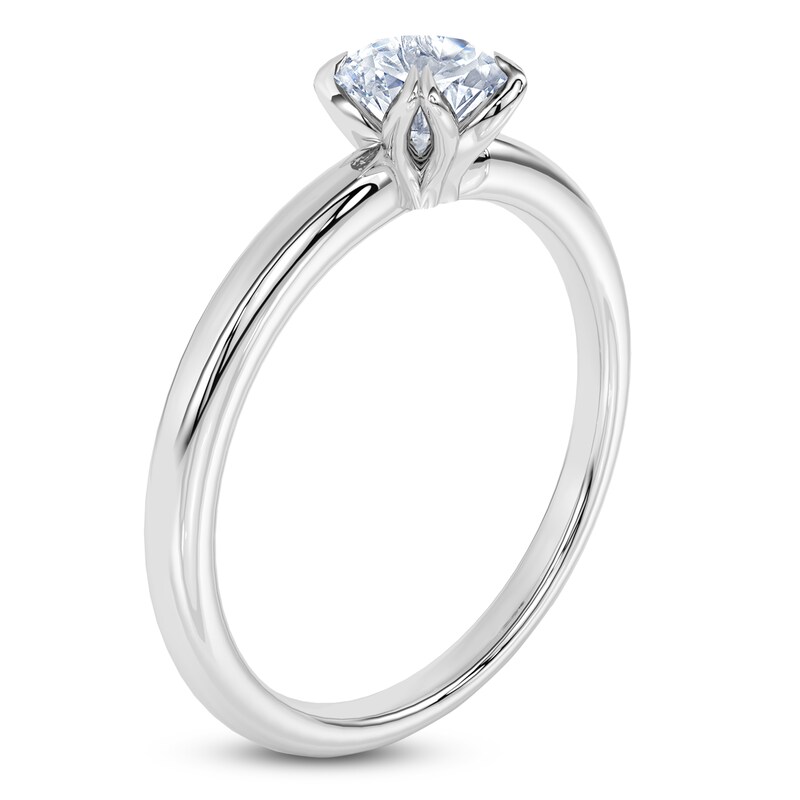 Main Image 2 of Certified Round-Cut Solitaire Diamond Engagement Ring 1/2 ct tw 18K White Gold (SI2/G)