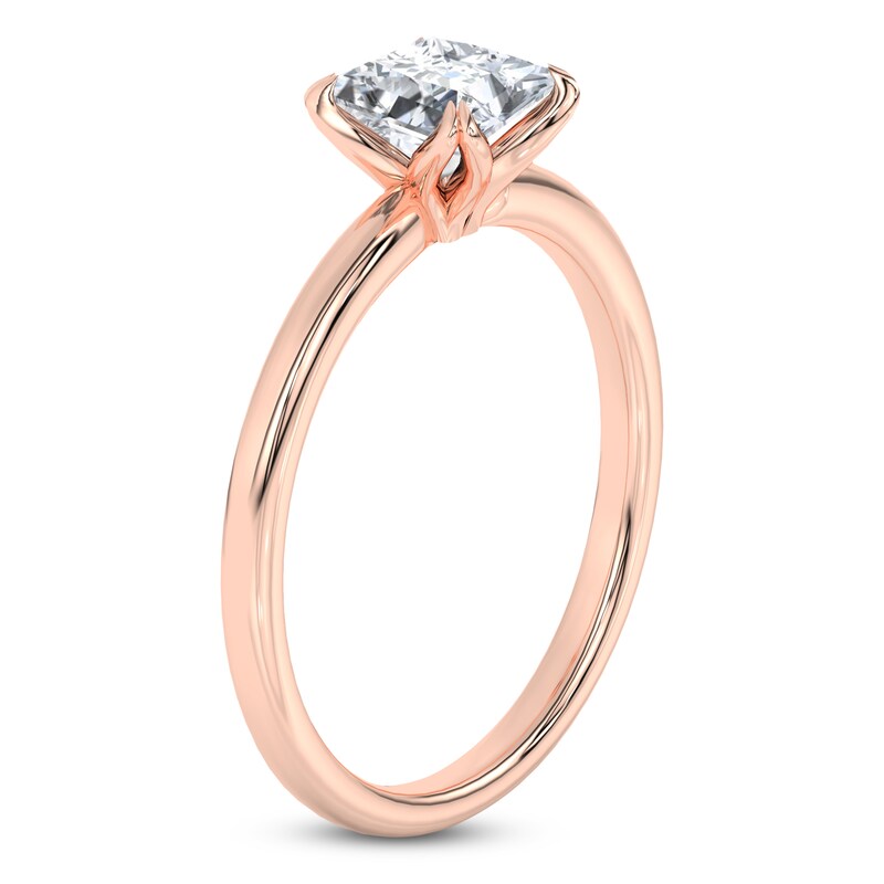 Main Image 2 of Certified Princess-Cut Diamond Solitaire Engagement Ring 1 ct tw 18K Rose Gold (SI2/G)