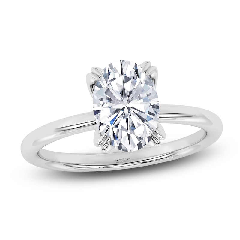 Main Image 1 of Certified Oval-Cut Diamond Solitaire Engagement Ring 2 ct tw 14K White Gold (I1/I)