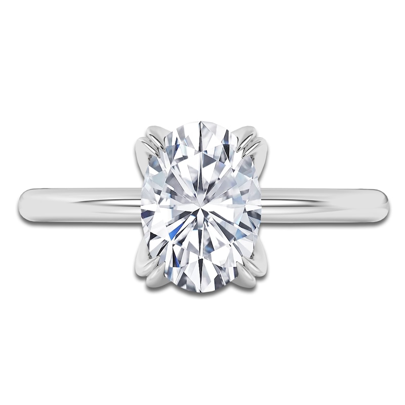 Main Image 3 of Certified Oval-Cut Diamond Solitaire Engagement Ring 2 ct tw 14K White Gold (I1/I)