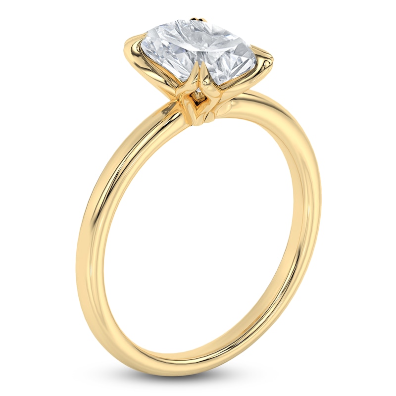 Main Image 2 of Certified Oval-Cut Diamond Solitaire Engagement Ring 2 ct tw 18K Yellow Gold (SI2/G)