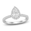 Thumbnail Image 1 of Pear-Shaped Lab-Grown Diamond Halo Engagement Ring 1-1/2 ct tw Platinum