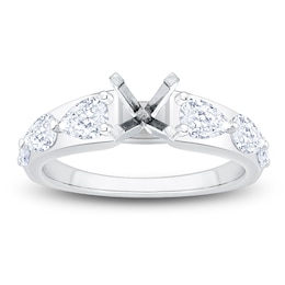 Pear-Shaped Lab-Grown Diamond Engagement Ring Setting 1 ct tw 14K White Gold