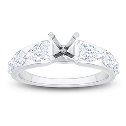 Pear-Shaped Lab-Grown Diamond Engagement Ring Setting 1 ct tw Platinum