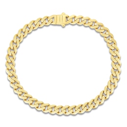 Miami Cuban Curb Chain Bracelet 11.3mm Semi-Solid 10K Yellow Gold 8.5"