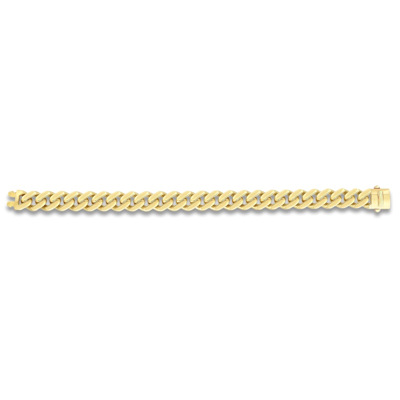 Main Image 2 of Miami Cuban Curb Chain Bracelet 11.3mm Semi-Solid 10K Yellow Gold 8.5"