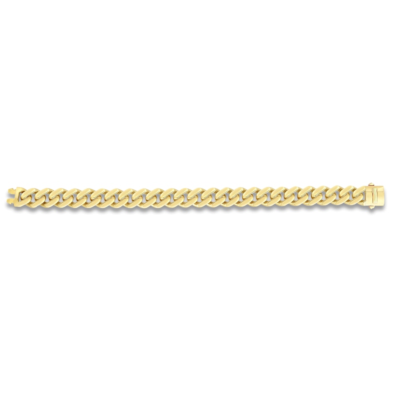 Main Image 3 of Miami Cuban Curb Chain Bracelet 11.3mm Semi-Solid 10K Yellow Gold 8.5"