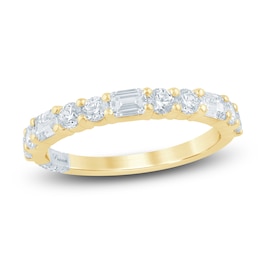 Pnina Tornai Emerald-Cut & Round-Cut Lab-Grown Diamond Anniversary Ring 1 ct tw 14K Yellow Gold