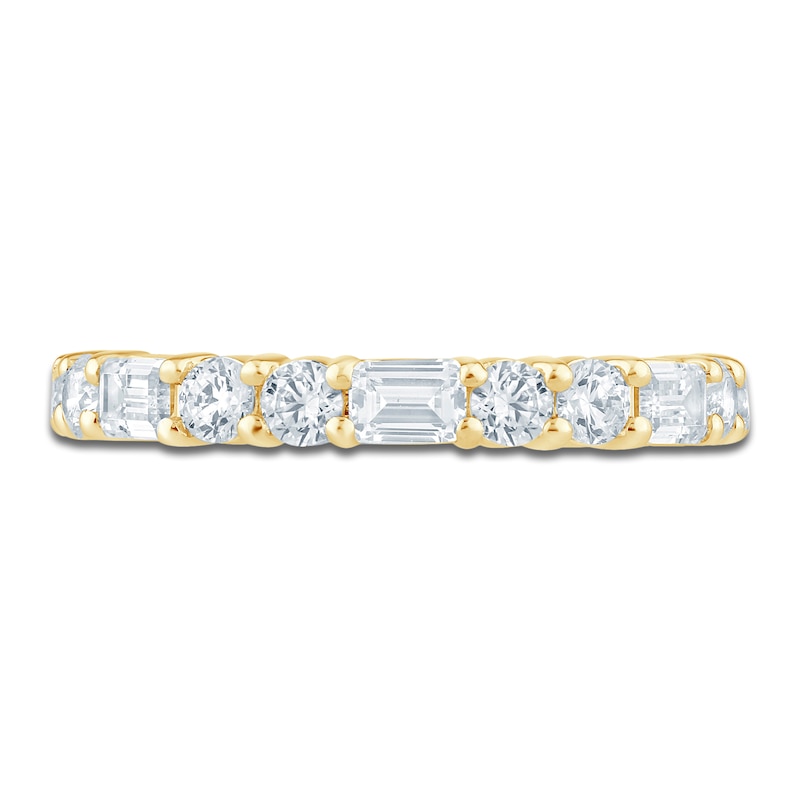 Main Image 3 of Pnina Tornai Emerald-Cut & Round-Cut Lab-Grown Diamond Anniversary Ring 1 ct tw 14K Yellow Gold