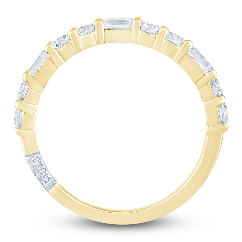 Main Image 4 of Pnina Tornai Emerald-Cut & Round-Cut Lab-Grown Diamond Anniversary Ring 1 ct tw 14K Yellow Gold