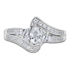 Thumbnail Image 3 of Brilliant Moments Pear-Shaped Diamond Bypass Engagement Ring 1 ct tw 14K White Gold