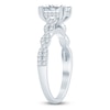 Thumbnail Image 2 of Certified Emerald-Cut Diamond Hidden Halo Twist Shank Engagement Ring 1-1/4 ct tw 14K White Gold
