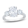 Thumbnail Image 1 of Oval & Round-Cut Lab-Grown Diamond Three-Stone Engagement Ring 3 ct tw 14K White Gold