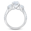 Thumbnail Image 2 of Oval & Round-Cut Lab-Grown Diamond Three-Stone Engagement Ring 3 ct tw 14K White Gold
