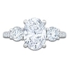 Thumbnail Image 3 of Oval & Round-Cut Lab-Grown Diamond Three-Stone Engagement Ring 3 ct tw 14K White Gold