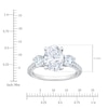 Thumbnail Image 4 of Oval & Round-Cut Lab-Grown Diamond Three-Stone Engagement Ring 3 ct tw 14K White Gold