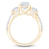 Thumbnail Image 2 of Oval & Round-Cut Lab-Grown Diamond Three-Stone Engagement Ring 3 ct tw 14K Yellow Gold