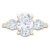 Thumbnail Image 3 of Oval & Round-Cut Lab-Grown Diamond Three-Stone Engagement Ring 3 ct tw 14K Yellow Gold