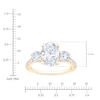 Thumbnail Image 4 of Oval & Round-Cut Lab-Grown Diamond Three-Stone Engagement Ring 3 ct tw 14K Yellow Gold