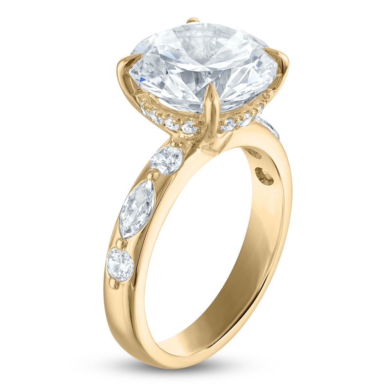 Main Image 2 of Round-Cut Lab-Grown Diamond Hidden Halo Engagement Ring 5-3/4 ct tw 14K Yellow Gold