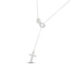 Thumbnail Image 2 of Diamond Infinity Symbol & Cross Lariat Necklace 1/20 ct tw Sterling Silver 18"