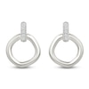 Thumbnail Image 3 of Diamond Freeform Circle Earrings 1/15 ct tw Sterling Silver