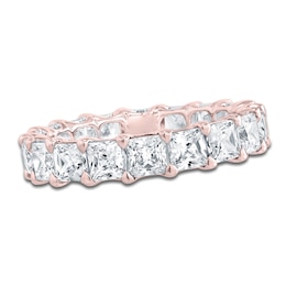 Certified Princess-Cut Diamond Eternity Band 4-7/8 to 6-1/3 ct tw 14K Rose Gold
