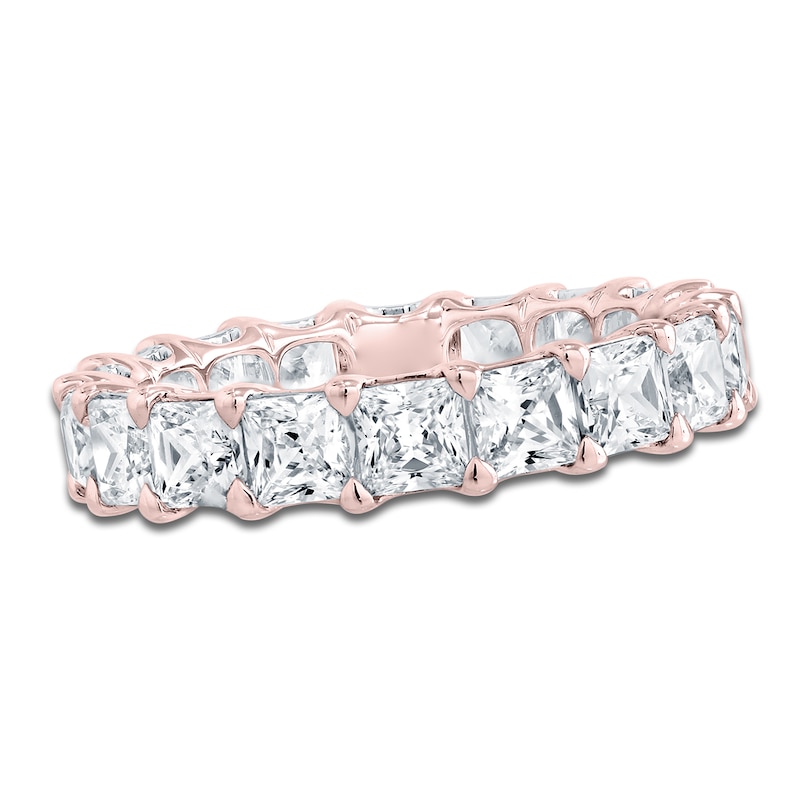 Main Image 1 of Certified Princess-Cut Diamond Eternity Band 4-7/8 to 6-1/3 ct tw 14K Rose Gold