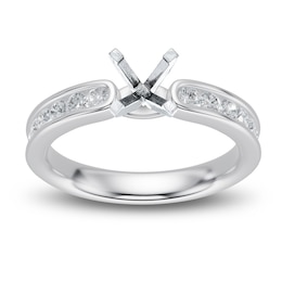 Certified Diamond Channel Engagement Ring Setting 1/2 ct tw 14K White Gold
