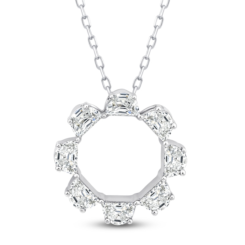 Main Image 1 of Jared Signature Half Moon Lab-Grown Diamond Circle Necklace 1-1/6 ct tw 14K White Gold 18"