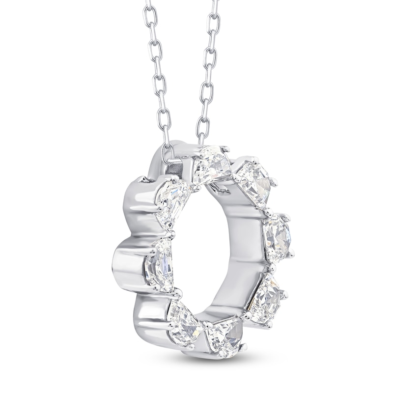 Main Image 2 of Jared Signature Half Moon Lab-Grown Diamond Circle Necklace 1-1/6 ct tw 14K White Gold 18"