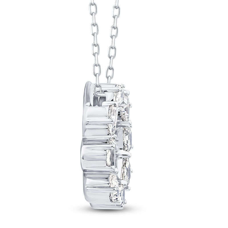 Main Image 3 of Jared Signature Half Moon Lab-Grown Diamond Circle Necklace 1-1/6 ct tw 14K White Gold 18"
