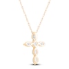 Thumbnail Image 3 of Jared Signature Collection Marquise & Round-Cut Lab-Grown Diamond Cross Necklace 1 ct tw 14K Yellow Gold 18"